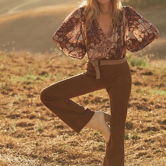 Anthropologie Pants - NWT Anthropologie Sanctuary Lana Flare Pants Spice Bronze Brown XL